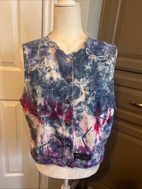 Stacey Greye Artistic Wearables Tie-Dye Denim Vest